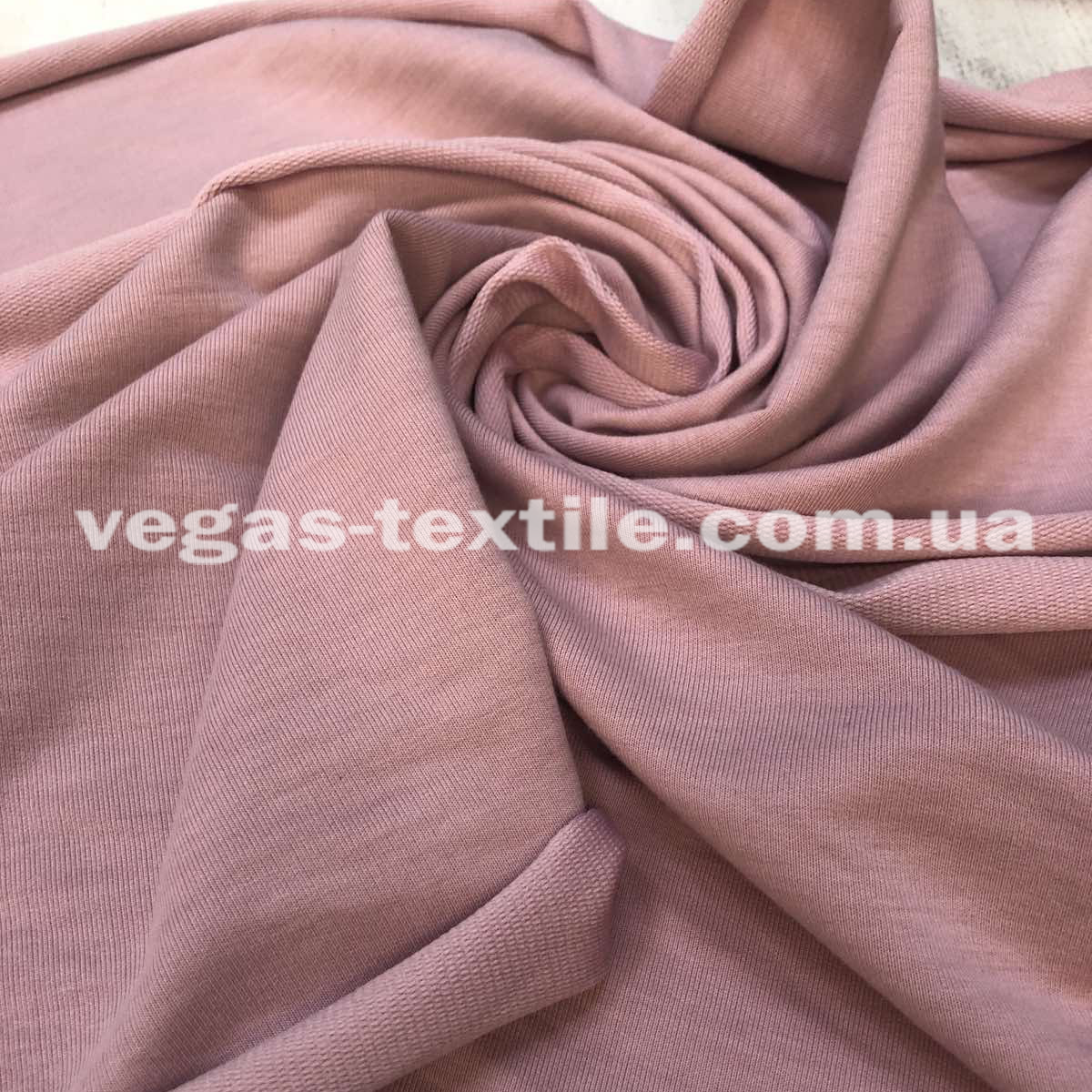 Тканина Двонитка однотонна (ширина1.8м) Світла-пудра (футер), фото 1