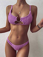 Жіночий купальник жатка з ліфом топом і плавками бразилианами (р. S, M, L) 6825992, фото 1
