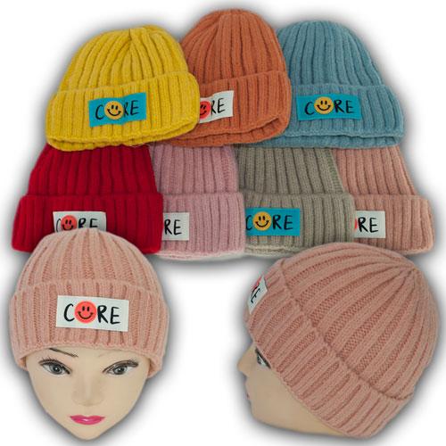 ОПТ В'язані дитячі шапки з закотом, р. 48-50 (5 шт./набір), фото 1