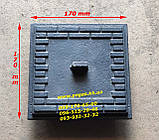 Дверцята чавунна сажетруска 130х130 печі, грубу, барбекю, мангал, фото 4