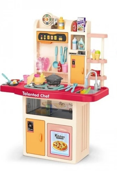 Дитяча інтерактивна кухня Kitchen 922-108, плита, духовка, мийка, посуд, продукт, світлові-звукові ефекти