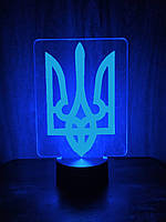 Світильник-нічник 3d Тризуб синій AVA-000429