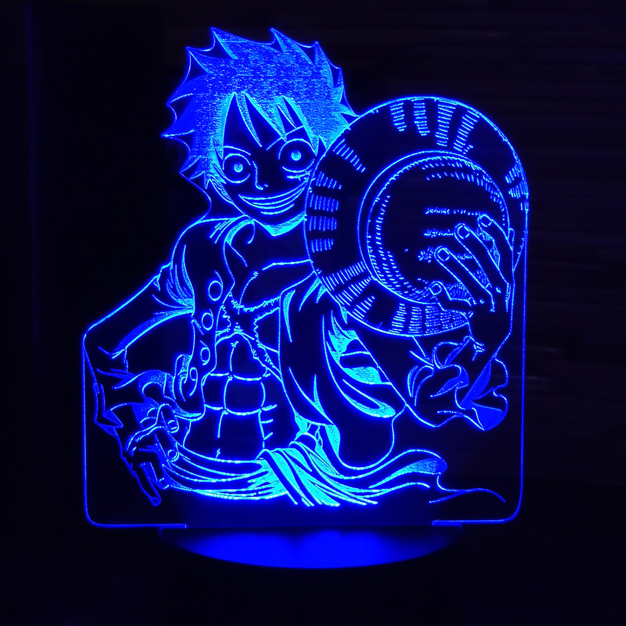 Светильник-ночник 3d Манки Д. Луффи (Monkey D. Luffy) синий AVA-000610