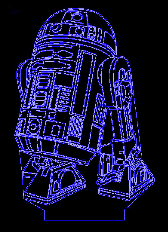 Світильник-нічник 3d Звездные Войны R2-D2 синій AVA-000713