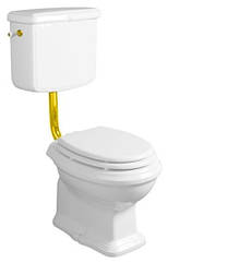 Унітаз з бачком на золотий трубі Simas Arcade