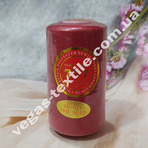 Нитка швейна No218 (100% поліестер) 40/2 (5000ярдів) 777 Червоний