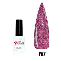 Гель-лак для ногтей Molekula Flash Effect №F07 Насыщенный розовый светоотражающий 6 мл (16682Qu)