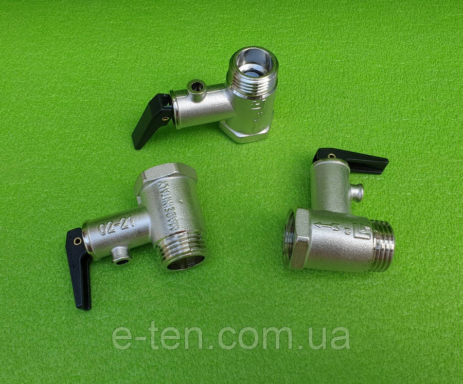 Клапан зворотний запобіжний 8 BAR / ОРИГІНАЛ (Італія) / на різьбі 1/2" (з прапорцем-важелем) для бойлерів