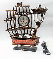 Настольные часы светильник корабль 8172