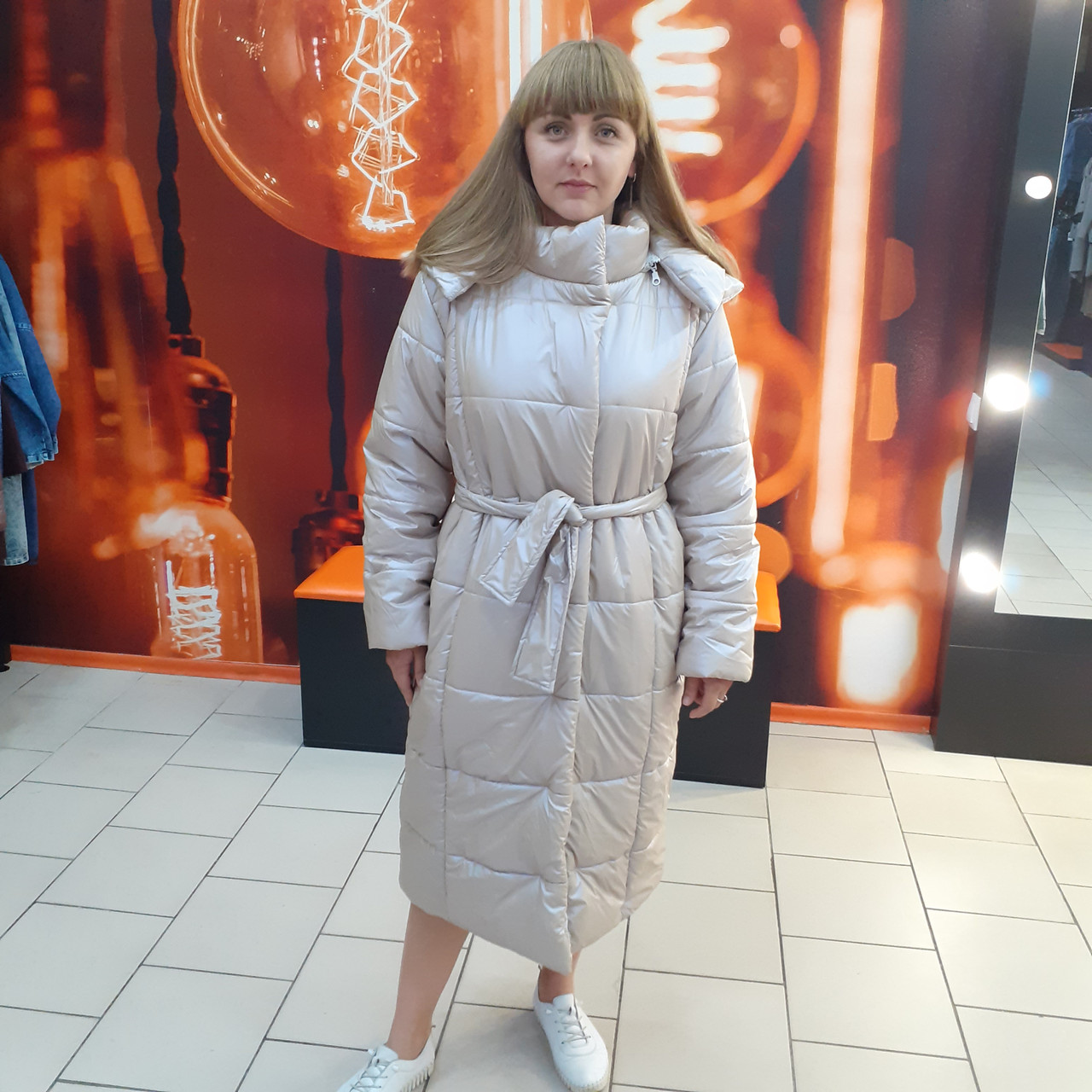 Жіноча довга пальто куртка зимова