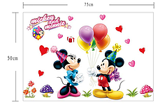 Наклейка на стіну, шафу в дитячу Мікі, Мінні Маус "Mickey and Minnie Mouse" 50 см*75 см (лист 45*60 см), фото 3