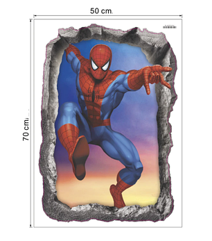Дитячі наклейки на стіну, двері, шафу, вікна "Людина-павук Spider-Man" (лист 50*70 см), фото 3