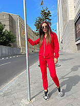 Крутий костюм-трійка штани з високою талією й укорочений топ і кофта на блискавці, фото 4