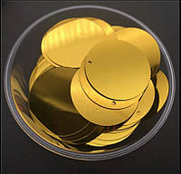 Пайетки круглые 50 мм, золотые