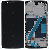Дисплей для OnePlus 5T (A5010), модуль в сборе (экран и сенсор) с рамкой - панелью, оригинальный