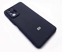 Силиконовый чехол soft touch с микрофиброй для Xiaomi Redmi Note 10 черный защита камеры