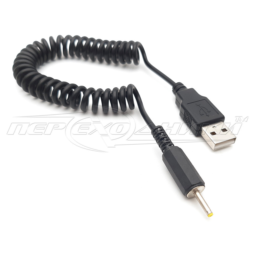 Кабель живлення USB to DC 2.5x0.7 мм, кручений 1.2м