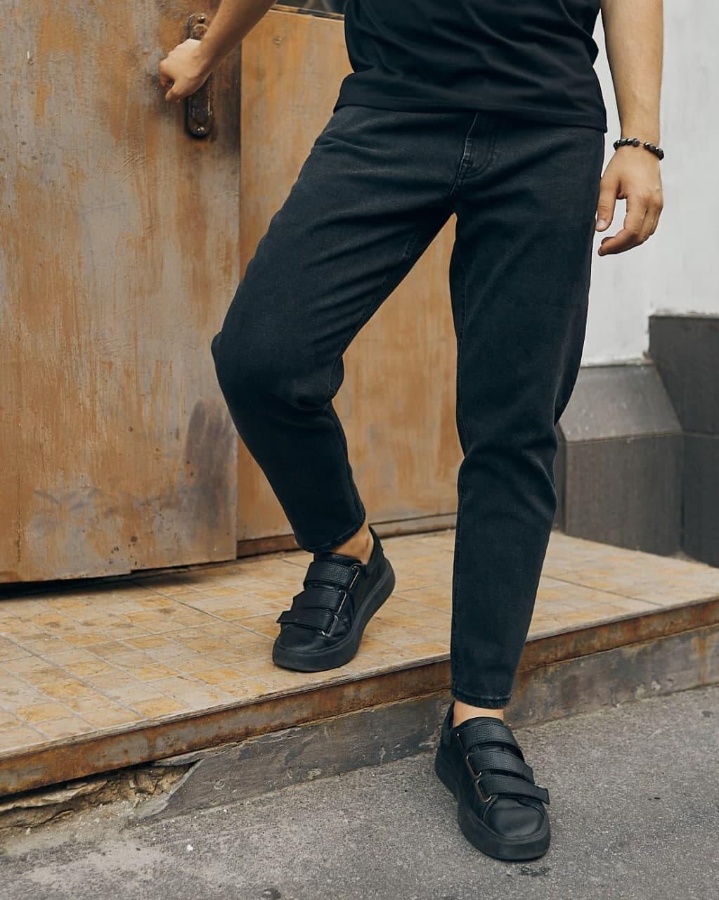 Купити Джинси чоловічі MOM оверсайз осінні весняні чорні Джинсові штани ...