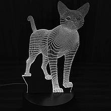 Акриловий світильник-нічник Кішка білий tty-n000165