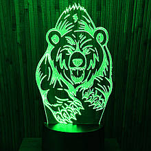 Акриловий світильник-нічник ведмідь зелений tty-n000206