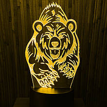 Акриловий світильник-нічник ведмідь жовтий tty-n000207
