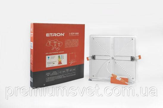 Світильник с/діод ETRON Decor Power 1-EDP-668 квадрат 36W 5000K, фото 1