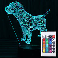 Акриловый светильник-ночник с пультом 16 цветов собака tty-n000066