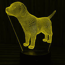 Акриловий світильник-нічник собака жовтий tty-n000062
