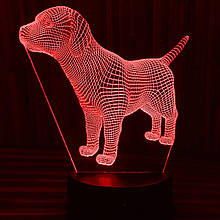 Акриловий світильник-нічник собака червоний tty-n000063