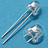 Синій світлодіод 5 мм "Солом'яний капелюх" кут світіння 120-140 градусів, фото 2