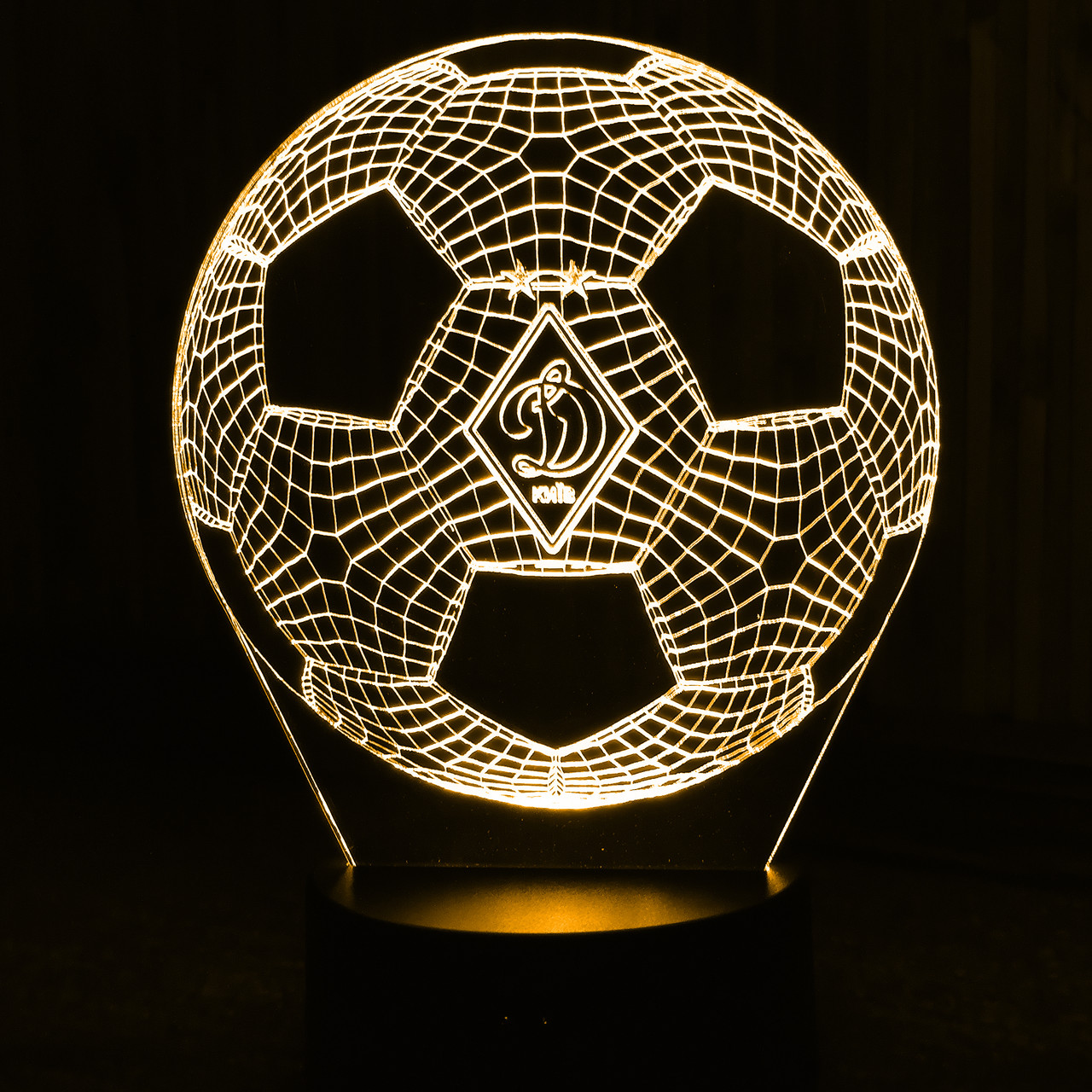 Акриловий світильник-нічник м'яч ФК Динамо жовтий tty-n000401