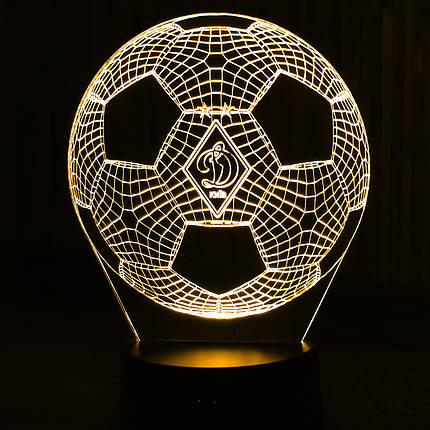 Акриловий світильник-нічник м'яч ФК Динамо жовтий tty-n000401, фото 1