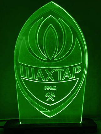 Акриловий світильник-нічник ФК Шахтар зелений tty-n000144, фото 1
