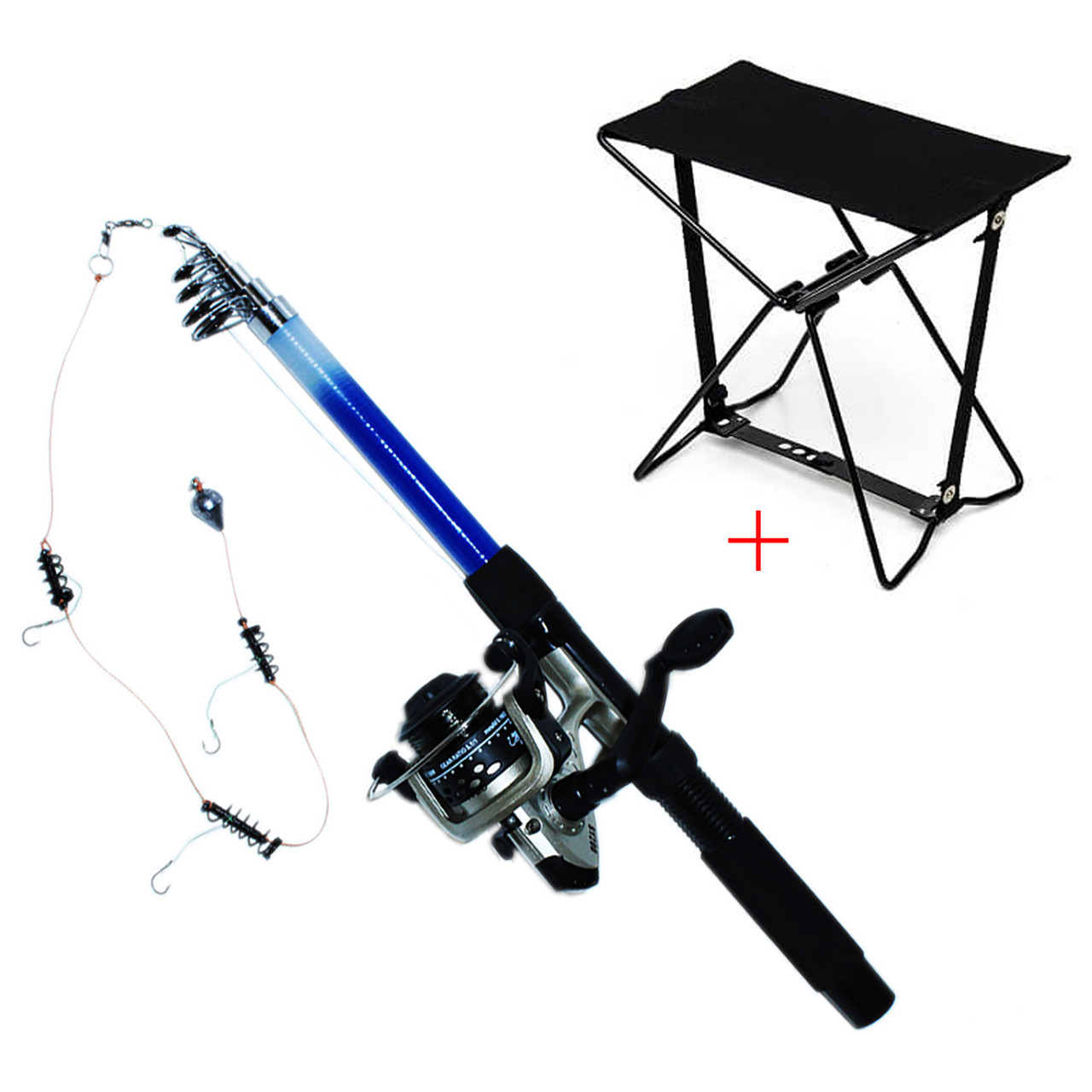 Вудка УНІВЕРСАЛЬНА набір для рибалки-початківця + стільчик