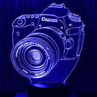 Акриловый светильник-ночник фотоаппарат синий tty-n000005