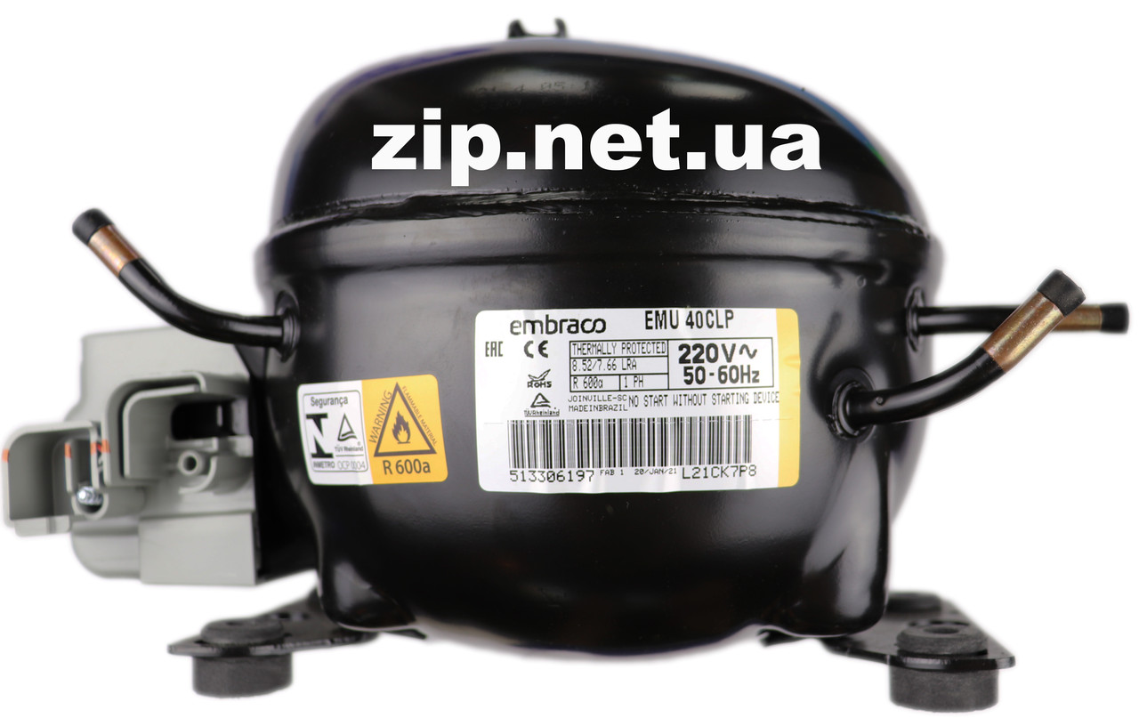 Компресор для холодильника Embraco EMU40CLP (5,96 куб.),(98 w) R-600a Бразилія. гарантія 6 місяців