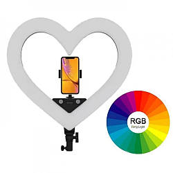 Кільцева лампа СЕРЦЕ (49 см) RGB D 18 зі штативом і власником телефону