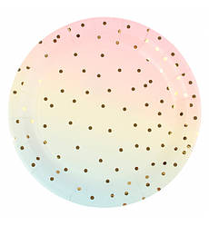 Одноразові тарілки "Ombre with gold" (10 шт.), Ø - 18 см