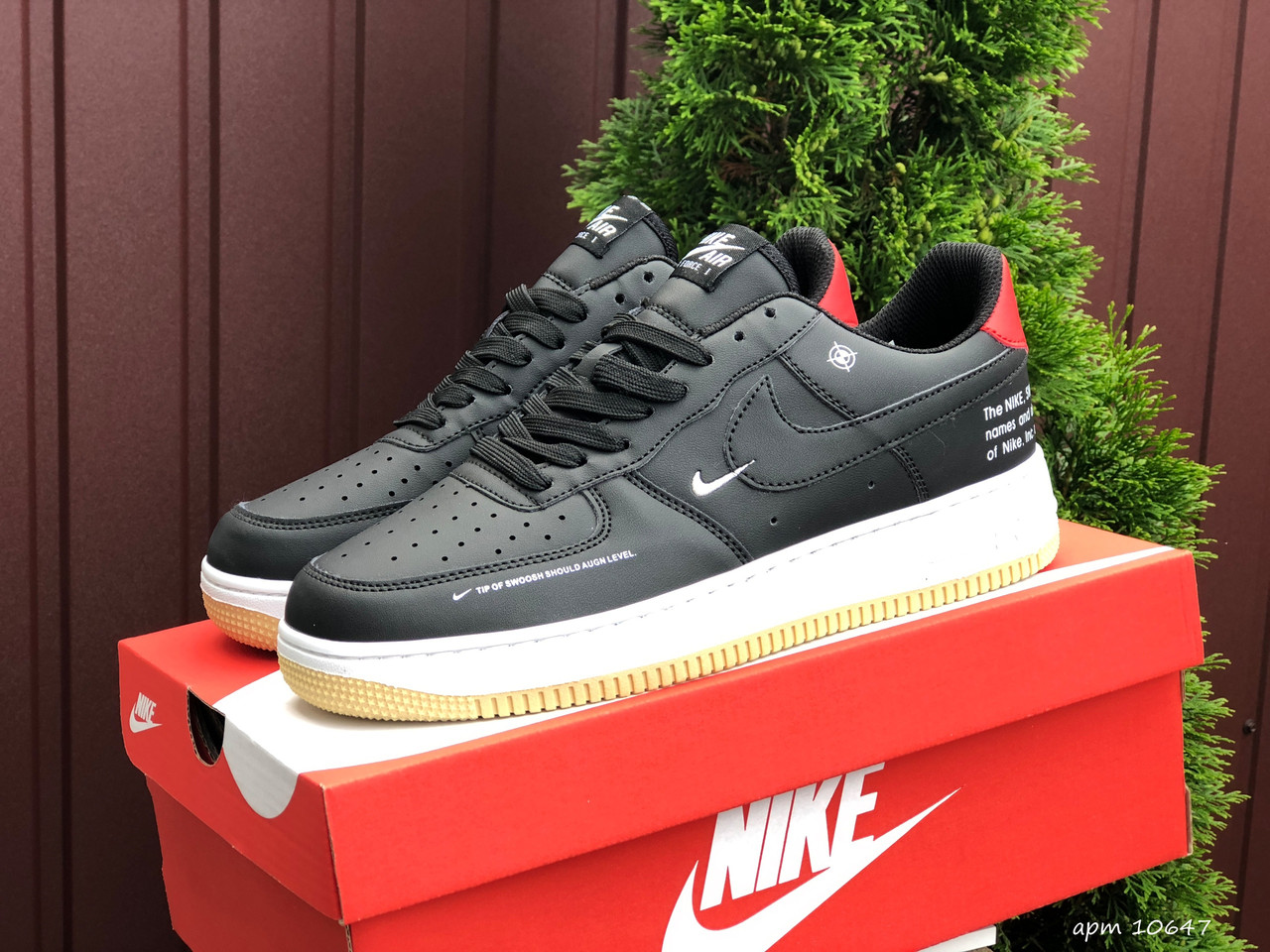 Кросівки шкіряні жіночі Nike Air Force чорні найк аір форс демісезонні шкіряні