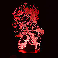 Акриловый светильник-ночник Изуку Мидория 2 красный tty-n000241