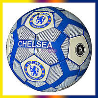 Клубний футбольний ігровий м'яч з логотипом Челсі 2500-101 дитячий біло-синій м'яч розмір 5 для вуличного футболу