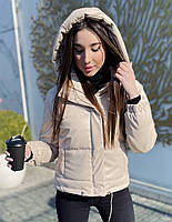 Жіноча трендова куртка із екошкіри у кольорах (Норма), фото 4