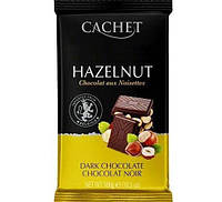 Шоколад Cachet Hazelnut Dark Кашет чорний з фундуком 300г