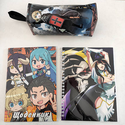 Набір Isekai Quartet & The Saga of Tanya the Evil & Overlord: щоденник, пенал, скетчбук