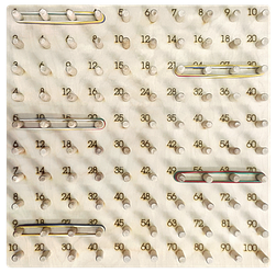 Геоборд або Планшет Математичний 30 х 30 см із Цифрами, - 100 дерев'яних стійок + 30 гумок AS-7151