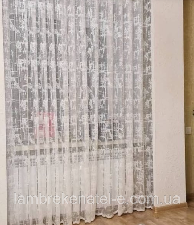 Пошита на тасьмі тюль мармурова жакардова в зал, 5 м/2,42 м, фото 1