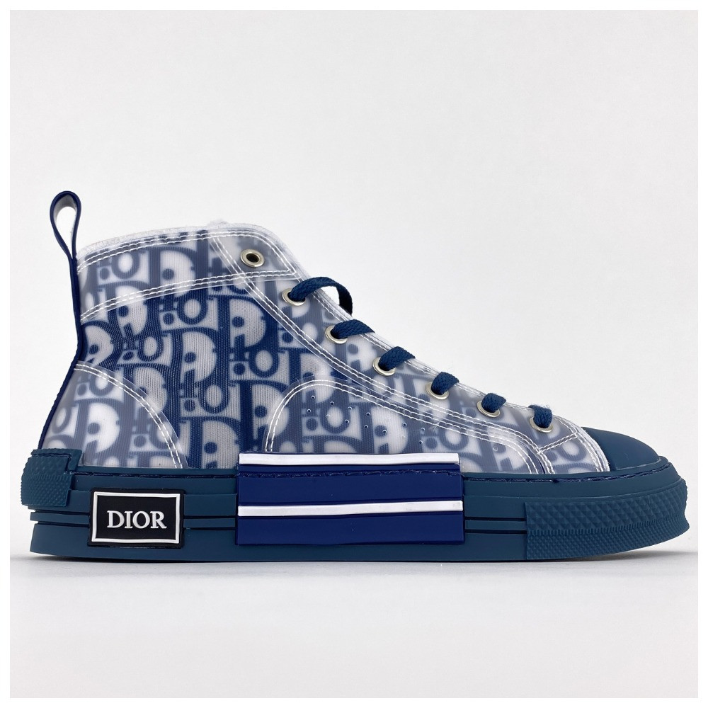 Жіночі кеди Dior B23 High - Top Sneakers Blue, сині кросівки діор б23 хай топ, фото 1