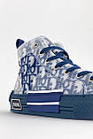 Жіночі кеди Dior B23 High - Top Sneakers Blue, сині кросівки діор б23 хай топ, фото 2