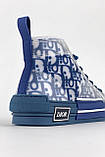 Жіночі кеди Dior B23 High - Top Sneakers Blue, сині кросівки діор б23 хай топ, фото 3