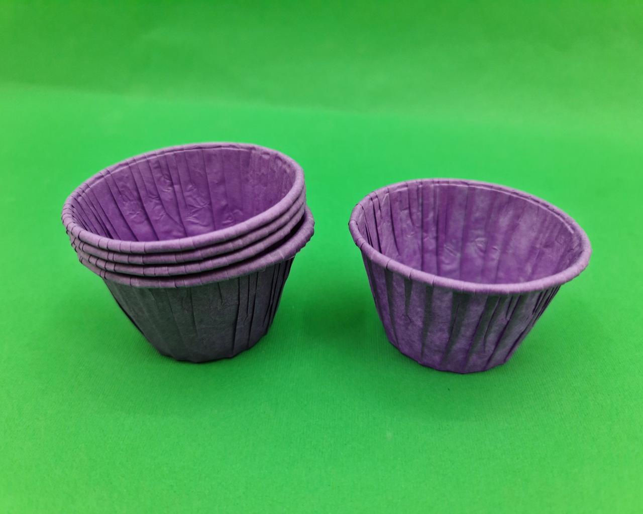 Паперові пергаментні формочки з посиленим бортиком (фіолетова)(50шт) 45 х 45мм (1 уп.), фото 1